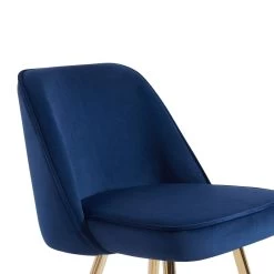 Lot De 2 Tabourets EUGENE En Velours Bleu Nuit Avec Pieds Dorés -Canapé Rêve Promos Magasin lot de 2 tabourets eugene 8