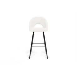 Lot De 2 Tabourets De Bar KYLE Tissu Bouclette Blanc Piètement Métal Noir 9 Lot De 2 Tabourets De Bar KYLE Tissu Bouclette Blanc Piètement Métal Noir -Canapé Rêve Promos Magasin lot de 2 tabourets kyle en teddy blanc 2