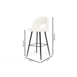 Lot De 2 Tabourets De Bar KYLE Tissu Bouclette Blanc Piètement Métal Noir 13 Lot De 2 Tabourets De Bar KYLE Tissu Bouclette Blanc Piètement Métal Noir -Canapé Rêve Promos Magasin lot de 2 tabourets kyle en teddy blanc 6