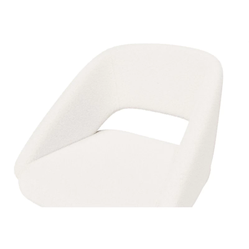 Lot De 2 Tabourets De Bar LENNY En Tissu Bouclette Blanc Piètement En Métal Noir 6 Lot De 2 Tabourets De Bar LENNY En Tissu Bouclette Blanc Piètement En Métal Noir – Image 6