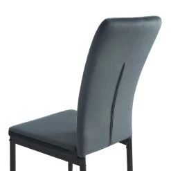 Lot De 4 Chaises POPPY Velours Gris Anthracite Pieds En Métal Noir 11 Lot De 4 Chaises POPPY Velours Gris Anthracite Pieds En Métal Noir -Canapé Rêve Promos Magasin lot de 4 chaises poppy velours gris anthracite pieds en metal noir 2