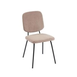 Lot De 4 Chaises SUZIE Velours Côtelé Taupe -Canapé Rêve Promos Magasin lot de 4 chaises suzie velours cotele taupe 3