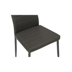 Lot De 6 Chaises SAM Simili Gris Pieds En Métal -Canapé Rêve Promos Magasin lot de 6 chaises sam simili gris pieds en metal 3