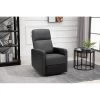 Fauteuil Relax Small LOVA PU Noir Et Tissu Gris Foncé Avec Fonction Manuel