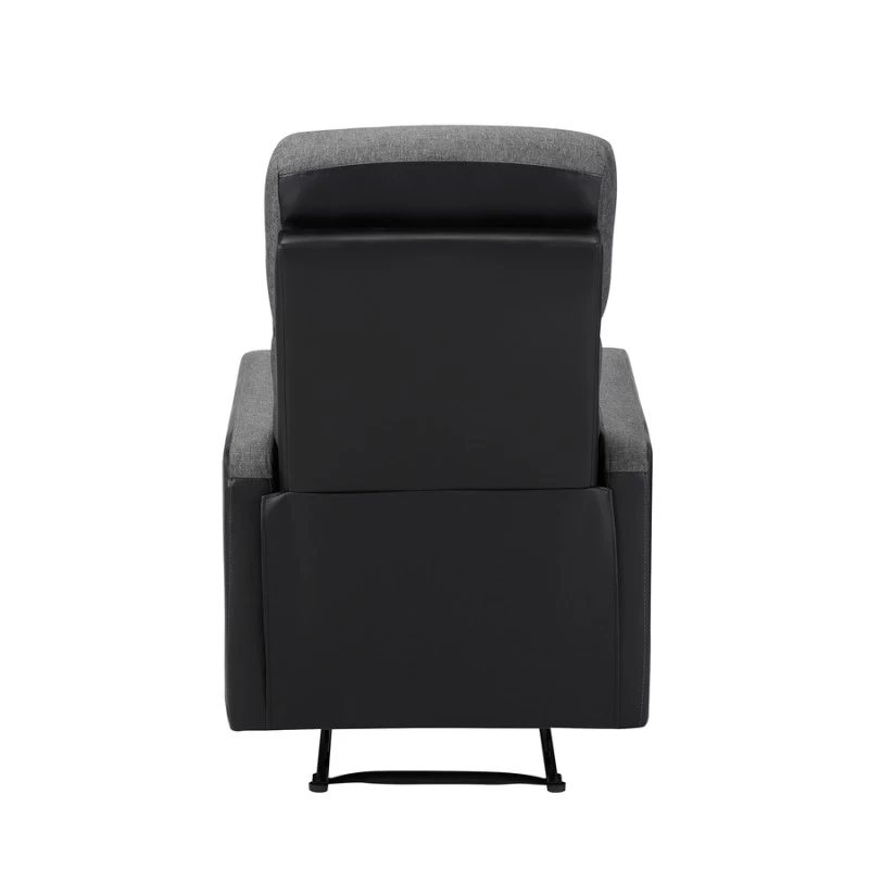 Fauteuil Relax Small LOVA PU Noir Et Tissu Gris Foncé Avec Fonction Manuel 7 Fauteuil Relax Small LOVA PU Noir Et Tissu Gris Foncé Avec Fonction Manuel – Image 7
