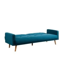 Canapé 3 Places LUXI Tissu Bleu Paon Convertible Style Scandinave 7 Canapé 3 Places LUXI Tissu Bleu Paon Convertible Style Scandinave -Canapé Rêve Promos Magasin luxi canape 3 places bleu paon 3