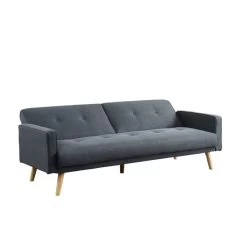 Canapé 3 Places LUXI Tissu Gris Anthracite Convertible Style Scandinave -Canapé Rêve Promos Magasin luxi canape 3 places gris 2