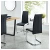 Lot De 4 Chaises MARA Simili Noir Pieds Métal Chromé