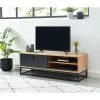 Meuble Tv BRIXTON Placage Frêne 1 Porte 120cm