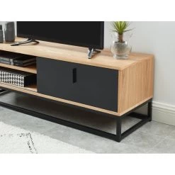 Meuble Tv BRIXTON Placage Frêne 1 Porte 120cm -Canapé Rêve Promos Magasin meuble tv brixton 120cm 2
