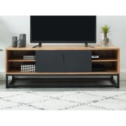 Meuble Tv BRIXTON Placage Frêne 1 Porte 120cm -Canapé Rêve Promos Magasin meuble tv brixton 120cm 4