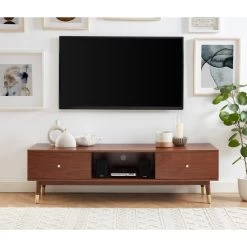 Meuble Tv MARCELLO Placage Noyer 160cm