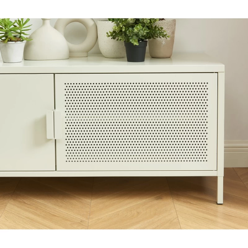 Meuble Tv PANTONE Métal Beige Sable 120cm 4 Meuble Tv PANTONE Métal Beige Sable 120cm – Image 4