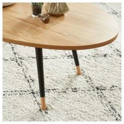 Table Basse ORGANIC Effet Chêne Pieds Noirs 98cm -Canapé Rêve Promos Magasin organic02 table basse bois 3