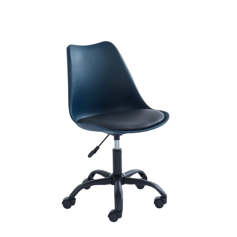 Chaise De Bureau PANTONE Bleu Nuit 5 Roulettes 4 Chaise De Bureau PANTONE Bleu Nuit 5 Roulettes – Image 4
