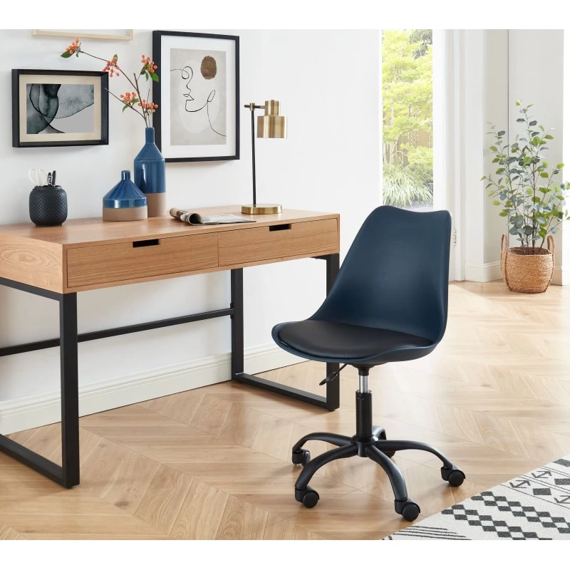Chaise De Bureau PANTONE Bleu Nuit 5 Roulettes 1 Chaise De Bureau PANTONE Bleu Nuit 5 Roulettes
