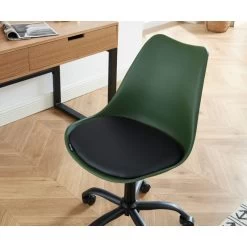 Chaise De Bureau PANTONE Vert Olive 5 Roulettes -Canapé Rêve Promos Magasin pantone chaise de bureau vert kaki 5 pieds a roue 2