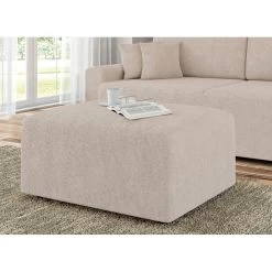 Pouf MILO Tissu Beige 1 Place -Canapé Rêve Promos Magasin pouf milo tissu beige 1 place 4