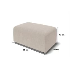 Pouf MILO Tissu Beige 1 Place -Canapé Rêve Promos Magasin pouf milo tissu beige 1 place 5