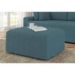 Pouf MILO Tissu Bleu Paon 1 Place 10 Pouf MILO Tissu Bleu Paon 1 Place -Canapé Rêve Promos Magasin pouf milo tissu bleu paon 1 place 4