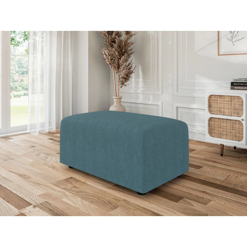 Pouf MILO Tissu Bleu Paon 1 Place 1 Pouf MILO Tissu Bleu Paon 1 Place