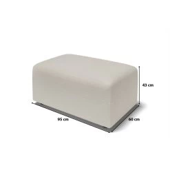 Pouf MILO Tissu Bouclette Blanc 1 Place -Canapé Rêve Promos Magasin pouf milo tissu bouclette blanc 1 place 4