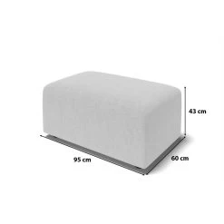 Pouf MILO Tissu Gris 1 Place -Canapé Rêve Promos Magasin pouf milo tissu gris 1 place 5
