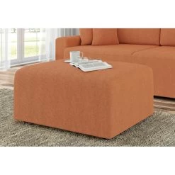Pouf MILO Tissu Rouille 1 Place -Canapé Rêve Promos Magasin pouf milo tissu rouille 1 place 4