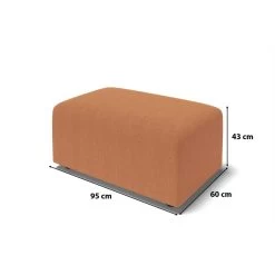 Pouf MILO Tissu Rouille 1 Place -Canapé Rêve Promos Magasin pouf milo tissu rouille 1 place 5