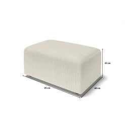 Pouf MILO Velours Côtelé Beige 1 Place -Canapé Rêve Promos Magasin pouf milo velours cotele beige 1 place 5