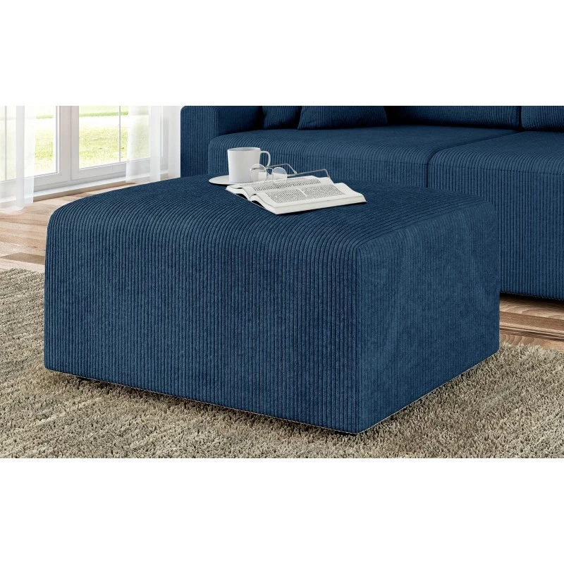 Pouf MILO Velours Côtelé Bleu Cobalt 1 Place 5 Pouf MILO Velours Côtelé Bleu Cobalt 1 Place – Image 5
