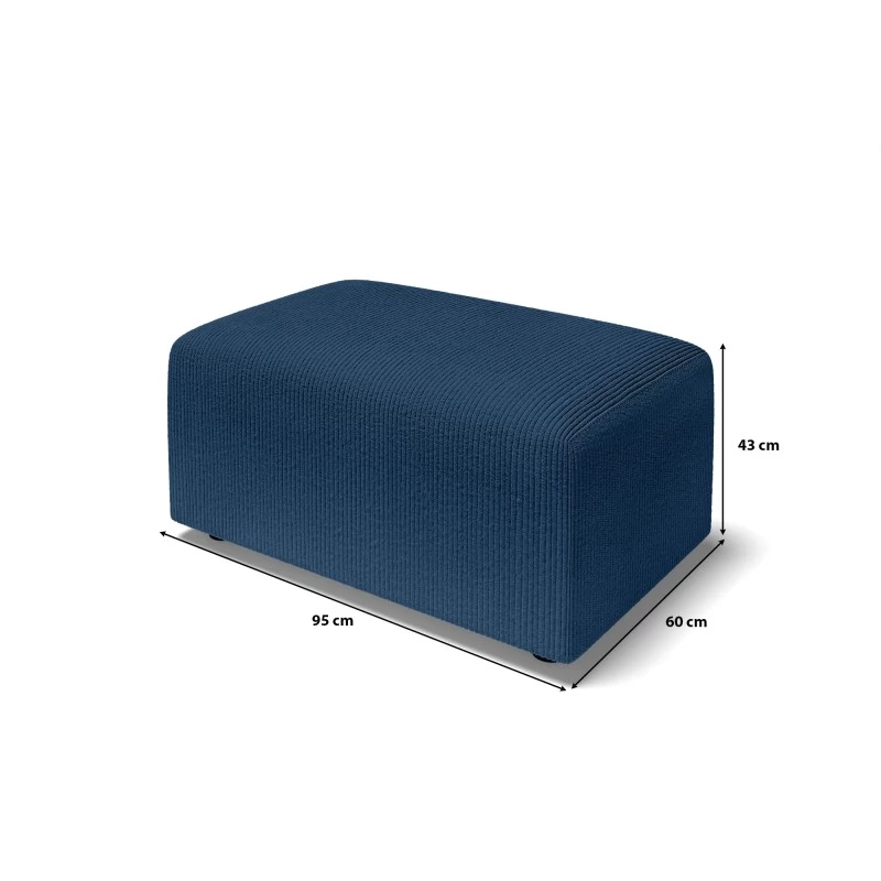 Pouf MILO Velours Côtelé Bleu Cobalt 1 Place 6 Pouf MILO Velours Côtelé Bleu Cobalt 1 Place – Image 6