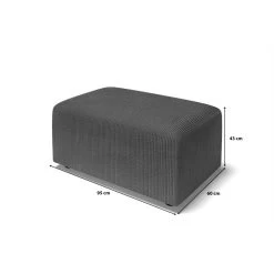 Pouf MILO Velours Côtelé Gris Souris 1 Place -Canapé Rêve Promos Magasin pouf milo velours cotele gris souris 1 place 5