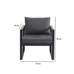 Salon De Jardin ELONA 5 Places En Aluminium Coloris Gris Foncé Avec Housse -Canapé Rêve Promos Magasin salon de jardin elona aluminium 5 places coloris gris fonce 3