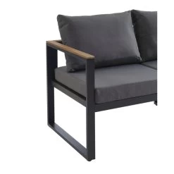 Salon De Jardin ELONA 5 Places En Aluminium Coloris Gris Foncé Avec Housse -Canapé Rêve Promos Magasin salon de jardin elona aluminium 5 places coloris gris fonce 6