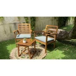 Salon De Jardin LOMA En Bois D'acacia Coloris Vert 2 Places