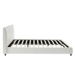 Lit SEGURA Simili Blanc 140x190 Sommier Inclus 10 Lit SEGURA Simili Blanc 140x190 Sommier Inclus -Canapé Rêve Promos Magasin segura140bl lit blanc 4