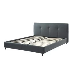 Lit SEGURA Simili Gris 160x200 Sommier Inclus 8 Lit SEGURA Simili Gris 160x200 Sommier Inclus -Canapé Rêve Promos Magasin segura160gr lit 160 cm gris 3
