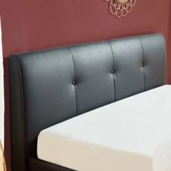 Lit Coffre SEGURO Simili Noir 160x200 Sommier Inclus -Canapé Rêve Promos Magasin seguro160no lit coffre noir 3
