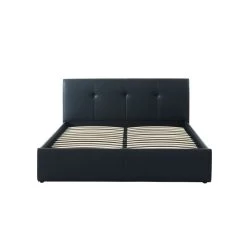 Lit Coffre SEGURO Simili Noir 160x200 Sommier Inclus -Canapé Rêve Promos Magasin seguro160no lit coffre noir 4