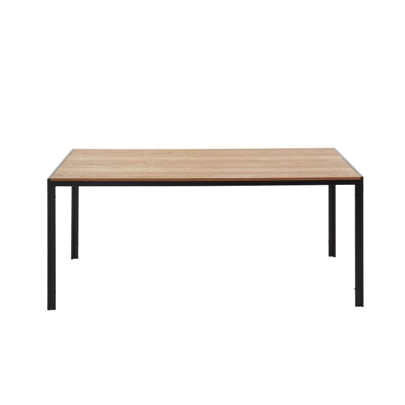 Table De Séjour SOHO Placage Bois Et Métal Noir 180cm 4 Table De Séjour SOHO Placage Bois Et Métal Noir 180cm – Image 4