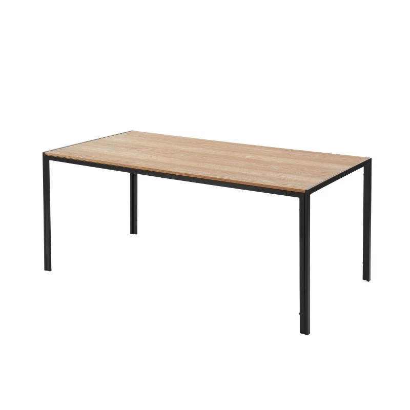 Table De Séjour SOHO Placage Bois Et Métal Noir 180cm 5 Table De Séjour SOHO Placage Bois Et Métal Noir 180cm – Image 5