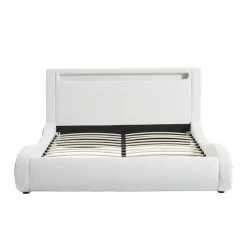 Lit SOLAR LED Blanc Et Noir 160x200cm -Canapé Rêve Promos Magasin solar lit 160 led blanc noir leds multicolores noir blanc 160x200cm 2