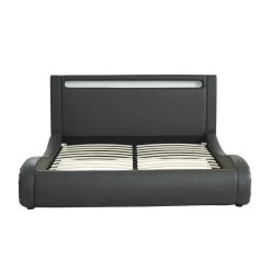 Lit SOLAR LED Gris Et Blanc 160x200cm 6 Lit SOLAR LED Gris Et Blanc 160x200cm -Canapé Rêve Promos Magasin solar lit 160 led gris blanc leds multicolores noir blanc 160x200cm 2