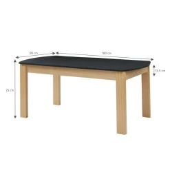 Table à Manger DAVIA Noir Et Effet Chêne 180cm -Canapé Rêve Promos Magasin table a manger davia noir et effet chene 180cm 1