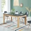 Table à Manger DAVIA Noir Et Effet Chêne 180cm