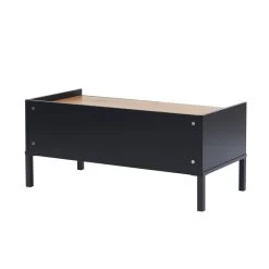 Table Basse ARCHI Noir Et Effet Bois 90cm -Canapé Rêve Promos Magasin table basse archi noir et bois 2 tiroirs l90cm 6