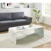 Table Basse GINZA Verre Courbé Effet Marbre 120cm