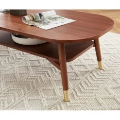 Table Basse MARCELLO Placage Noyer Double Plateau 120cm -Canapé Rêve Promos Magasin table basse marcello bois de noyer l120cm 2