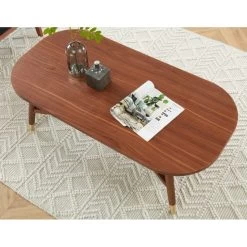 Table Basse MARCELLO Placage Noyer Double Plateau 120cm -Canapé Rêve Promos Magasin table basse marcello bois de noyer l120cm 3